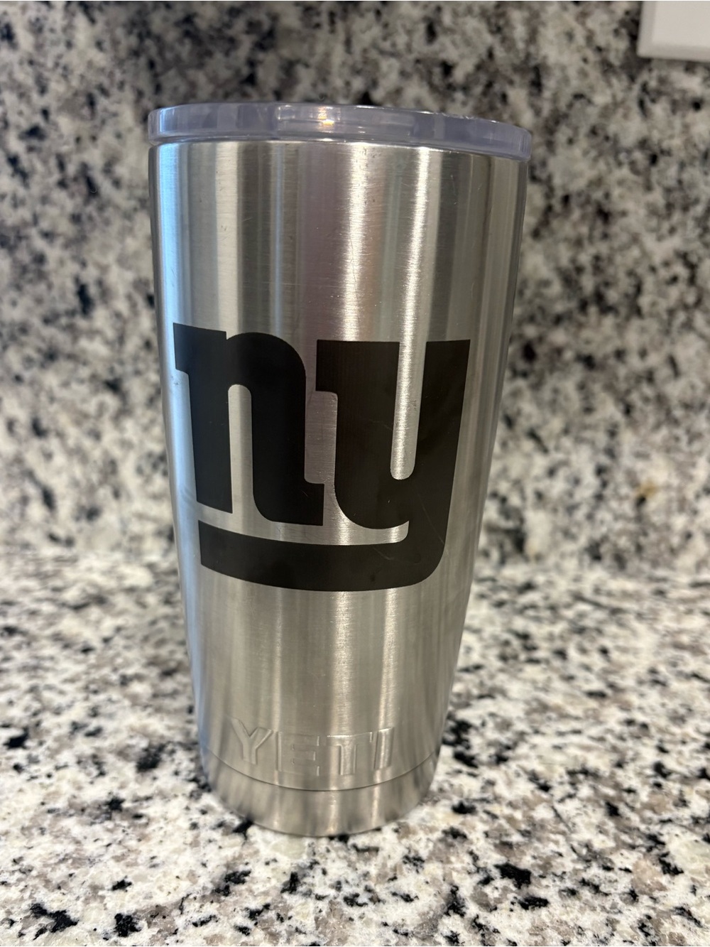 Yeti Stainless Steel Tumbler with NY Giants Logo etched